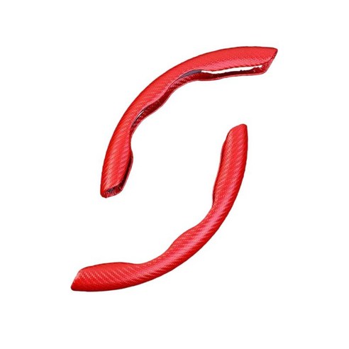 2Pcs 스티어링 휠 커버 프로텍터는 직경 38cm에 적합 겨울에는 따뜻하고 여름에는 시원합니다., 빨간색, 스웨이드 가죽
