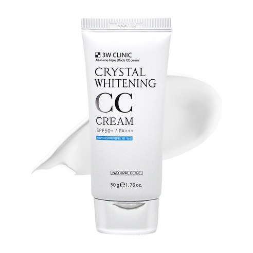 3W클리닉 크리스탈 화이트닝 CC크림 내츄럴베이지 50g SPF50+ / PA+++, 1개