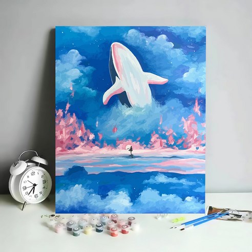 코지하루 DIY 명화그리기 유화 그림 그리기 피포 페인팅 아크릴화 30x40 40x50, 고래의 꿈 30x40