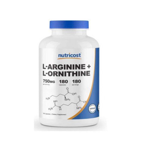 뉴트리코스트 L-아르기닌 + L-오르니틴 750mg 캡슐, 180캡슐, 2개