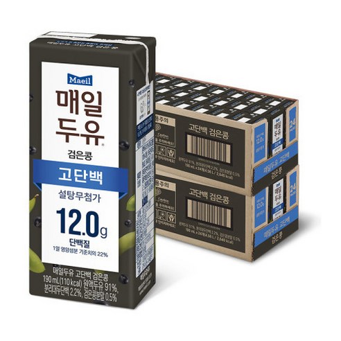 매일두유 고단백 검은콩, 48개, 190ml