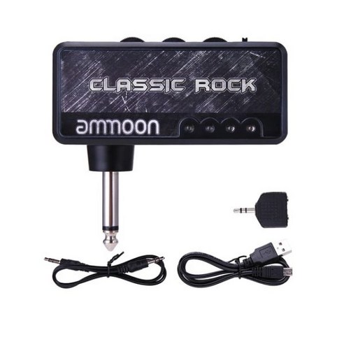 Ammoon 휴대 이펙터 기타 헤드폰 앰프 미니 충전식 악기 일렉트릭, classic rock 일렉기타휴대용앰프 Best Top5