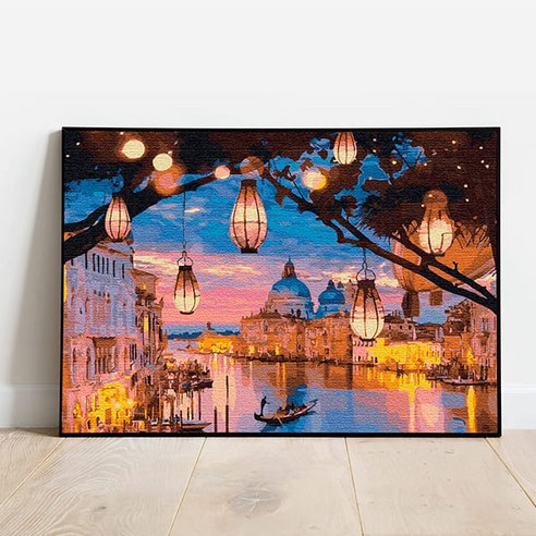 플레이어바웃 DIY 명화 그리기 세트 40 x 50 cm, 강가의 밤