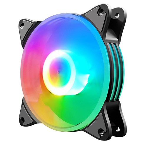 Monland COOLMOON RGB 섀시 팬 12cm 음소거 다층 다채로운 조명 LED 데스크탑 컴퓨터 냉각 CPU, 보여진 바와 같이