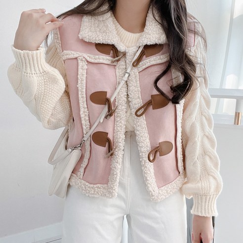 [OKㅣ강추] 카라 크롭 베스트 조끼 떡볶이 뽀글이 양털 무스탕 [OKNOWㅣ추천상품]