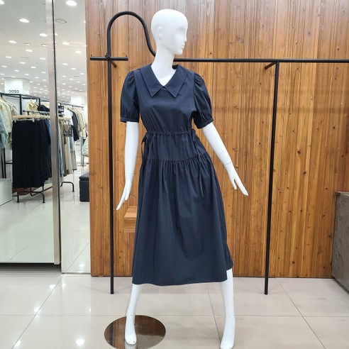 지컷 지컷 스트링 벨트 카라 원피스 7223237006