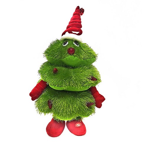 DKaony 전기 크리스마스 트리 플러시 장난감 빛나는 재미 있은 노래 아이들을위한 장식 선물