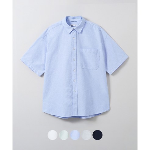 스파오 SPAO 오버핏 반팔 옥스포드 셔츠_SPYWE25C41