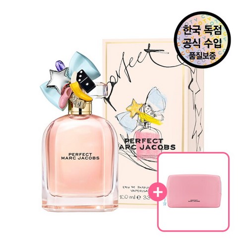 [마크제이콥스(명품화장품)] [공식수입원] 마크제이콥스 퍼펙트 EDP 100ML (+마크 제이콥스 퍼펙트 기프트 파우치 증정), 상세 설명 참조