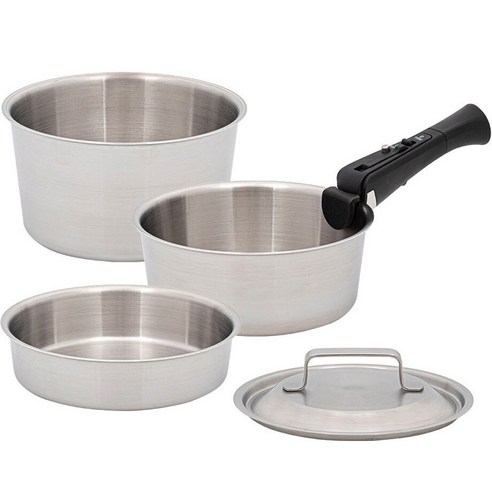퀸센스 다담 통3중 인덕션IH 탈착식 스텐냄비 세트, 스테인레스, 냄비3p+뚜껑1p+멀티핸들1p, 1세트