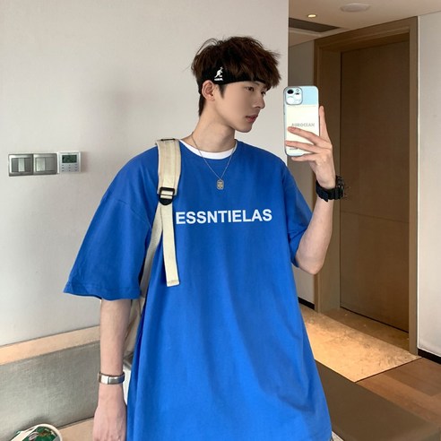 DFMEI 대형 반소매 여름 Ins 패션 브랜드 루스 스트리트 디자인 감각 티셔츠 얇은 틈새 일곱 분 소매