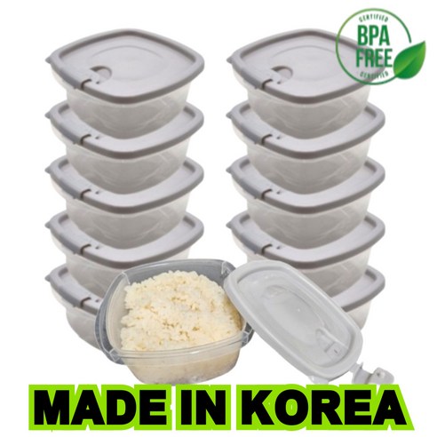 알무스 [국내생산 100%] 전자렌지 350ml 용기 냉동밥보관, 10개
