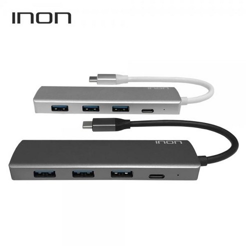 아이논 USB C타입 to 3.0 4포트 허브 IN-UH010C, 그레이
