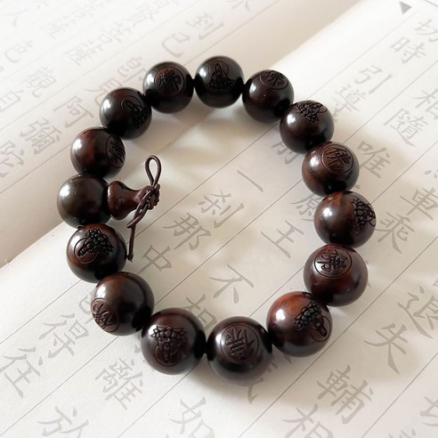 자단 나무 관세음 단주 염주: 운전자의 안전과 평안을 위한 천연 부적