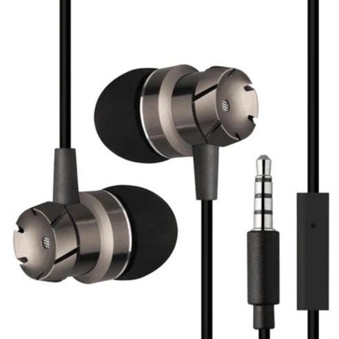 3.5mm 소음 차단 헤드폰 마이크가 있는 귀 스테레오 이어폰의 Aux 유선 이어버드, 120cm, TPE, 블랙