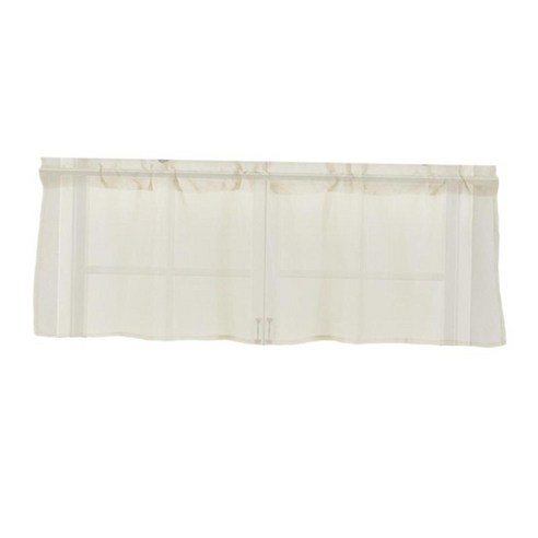 Valances 막대 포켓 장식 액세서리 폴리 에스터 휘장 빛 필터링 커튼 룸 발코니 용 짧은 커튼 욕실 거실, 베이지, 폴리에스터