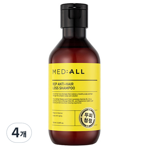 메디올 알시피 안티 헤어 로스 샴푸 우디향, 100ml, 4개