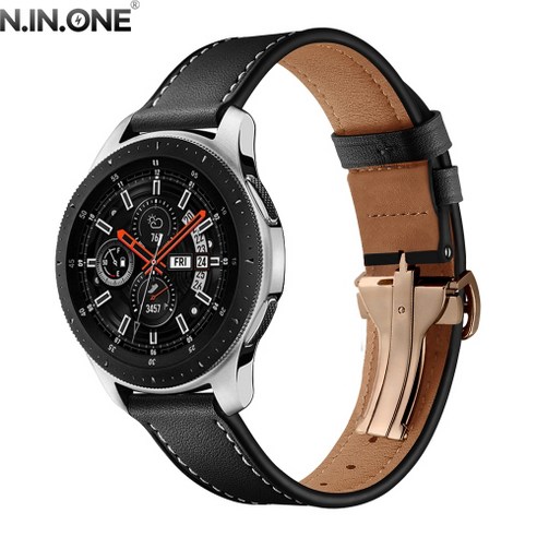 갤럭시 워치를 위한 고급스러운 가죽 스트랩: 프로 클래식 싱글 디버클 시계줄