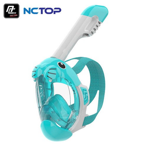 NCTOP 어린이 스노쿨링마스크 물총 상어 귀여운 동물 캐릭터 KC인증, 바다코끼리 민트 (버클형)