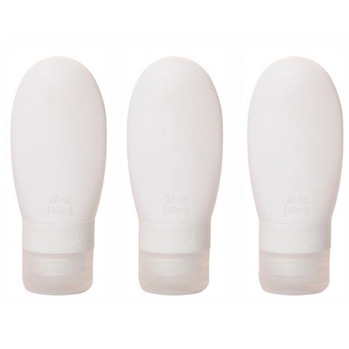 27리빙 말랑말랑 여행용 실리콘 용기, 3개, 화이트 60ml