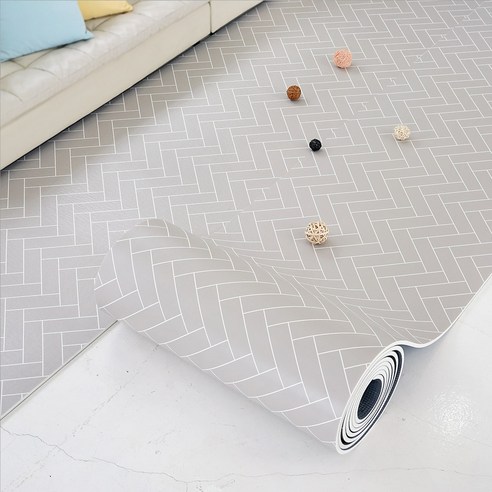 제로벨 1+1 15T PVC 층간소음 롤매트 폭110cm x 10m 거실 아이방 유아 어린이 놀이방 매트, 헤링본그레이
