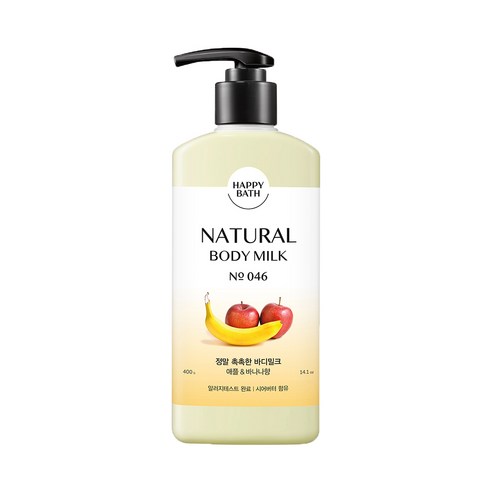 해피바스 정말 촉촉한 바디밀크 400g 고보습 바디로션 크림, 400ml, 1개