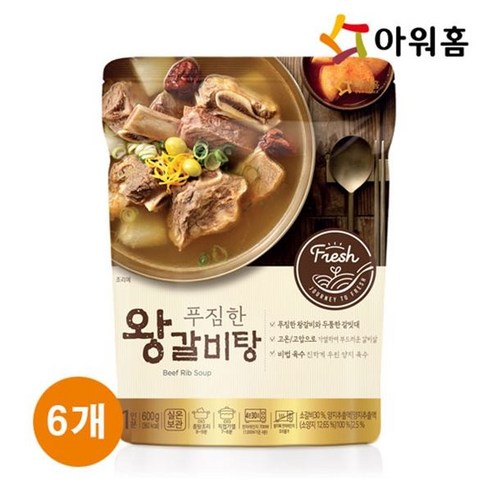 아워홈 왕갈비탕 600g, 6개