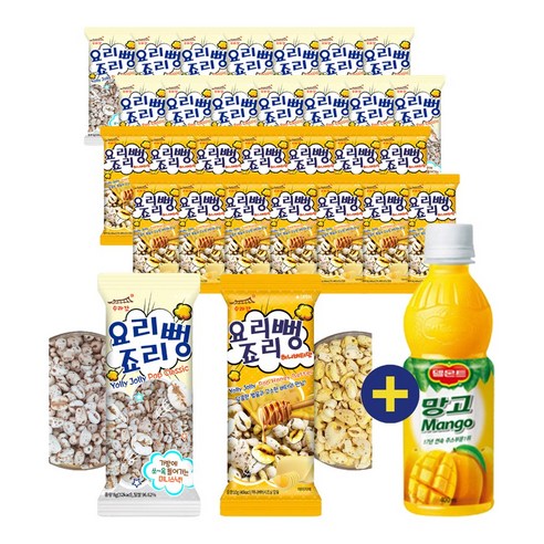 요리죠리뻥 클래식 8g 15봉지+ 요리죠리뻥 허니버터맛 10g 15봉지, 15개씩(총30봉지), 델몬트망고 400ml 1개, 30개