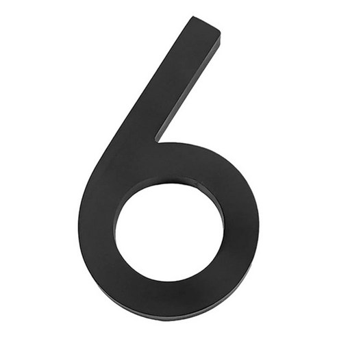 아크릴 집 번호 검정 5 인치 높이 현대 가정 문은 정문 아파트 호텔을 위한 숫자를 표시합니다, 6