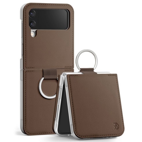 어썸디자인 14색상 수제 가죽 플랫 케이스 + 링 z플립3케이스