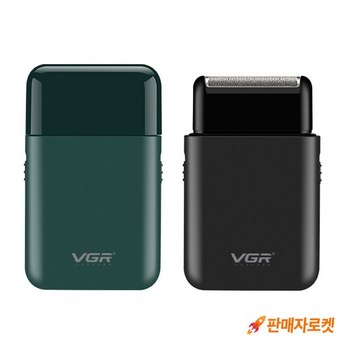 VGR 남성 미니 전기면도기 커터 여행 출장 차량용 면도기 V-390, 그린 
뷰티/헤어가전