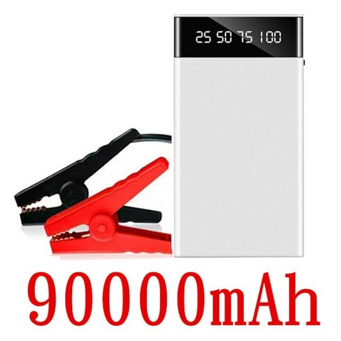 24v 점프 스타터 90000mah 자동차 전원 은행 12v 자동 시작 장치 1000a, 화이트-90000mah, 1개