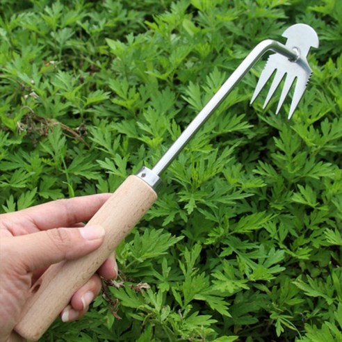 텃밭 풀뽑기 잔뿌리 잡초 제거 제초기 4발 갈퀴 호미, 1개 긴풀제초기 텃밭 풀뽑기 잔뿌리 잡초 제거 제초기 4발 갈퀴 호미, 1개 긴풀제초기