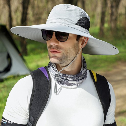 온업 남자 캠핑 등산 모자 넓은 와이드 챙모자