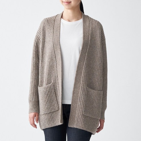 무인양품 MUJI 여성 야크 울 혼방와이드 가디건 BAM03A0A