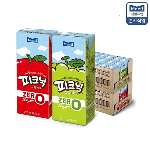제로 칼로리로 즐기는 상큼한 과일 맛, 매일 피크닉 제로 사과+청포도!