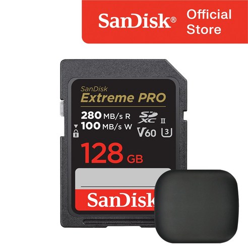 샌디스크 SD메모리카드 SDXC Extreme Pro 익스트림 프로 UHS-I SDXXD 128GB, 128기가, 1개 cfexpresstypeb512gb 12 샌디스크 SD카드 익스트림 프로 V60 SDXEP 카메라 네비 디카 캐논 메모리 케이스, 512GB