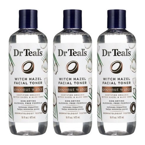 닥터틸즈 위치 하젤 페이셜 토너 코코넛 워터, 3개, 473ml