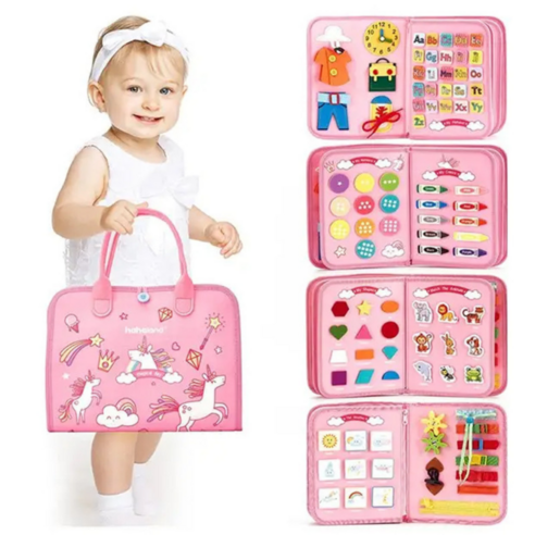 몬테소리 장난감 비지북 핑크&블루, 핑크, 1개