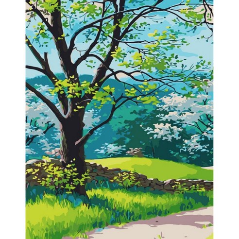 모모픽스페인팅 DIY명화그리기 40x50cm, 초여름 돌담길