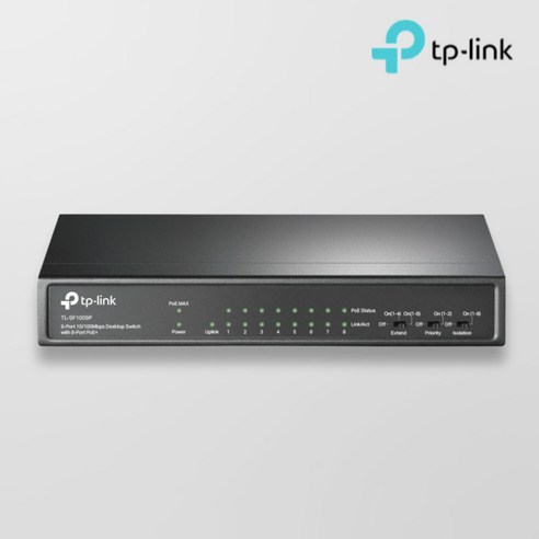 티피링크 TL-SF1009P 9포트10/100Mbps 데스크톱 스위치 (PoE+8포트)