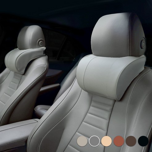 엔칸타 세이프레더넥 가죽 메모리폼 차량용 목쿠션, 2개, 그레이