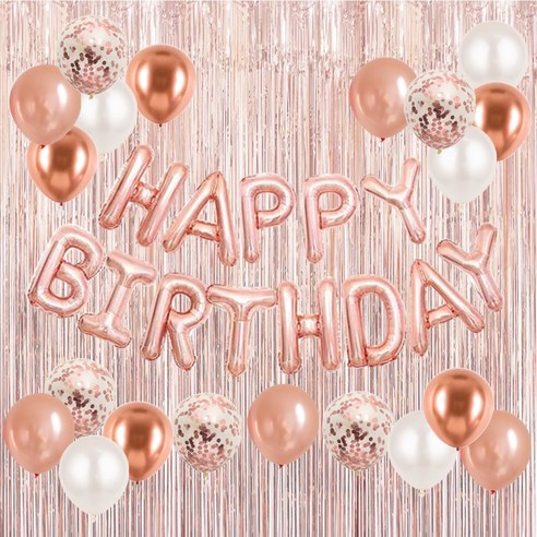 [오케이나우ㅣ강추] 크롬메탈의 화려함이 돋보이는 즐거운 파티 연출의 필수품: HBD 은박풍선 세트 [OKNOWㅣ추천상품]