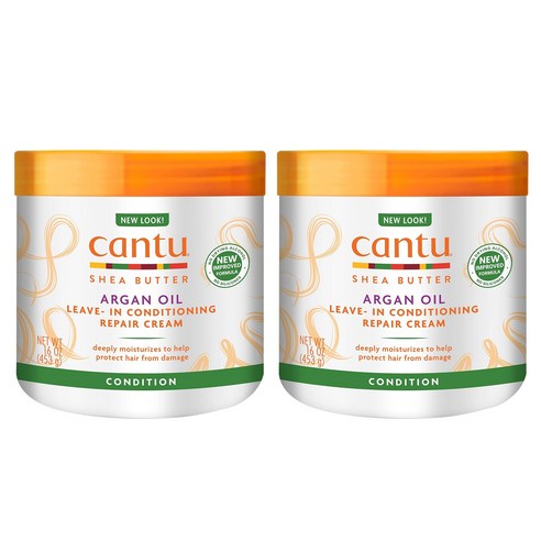 Cantu 아르간 오일 리브-인 컨디셔닝 리페어 크림, 453g, 2개