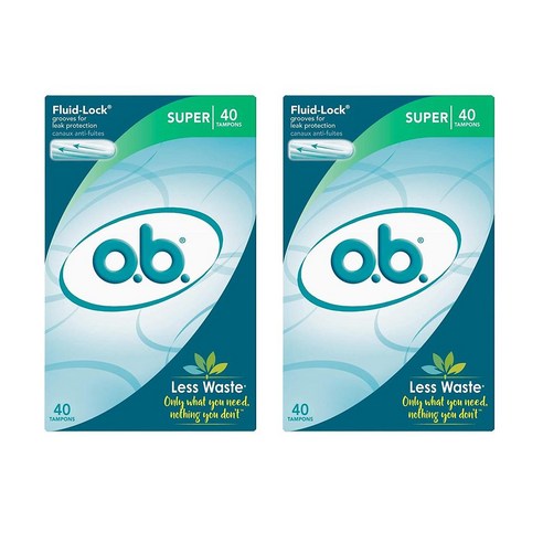 o.b. 디지털 슈퍼 40개입 2팩 o.b. Applicator Free Digital Tampons Super - 40 Count - 체내형생리대/탐폰 | 쿠팡