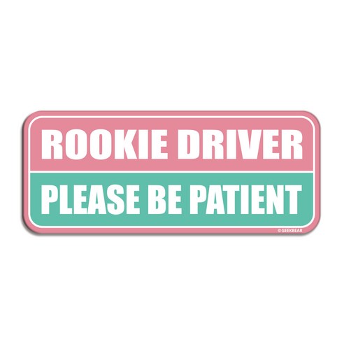긱베어 루키드라이버 차량용 자석 마그넷 ROOKIE DRIVER 뉴드라이버 초보운전 NEW DRIVER, 라이트핑크, 1개