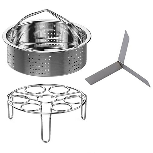 3 개의 증기선 바스켓 세트 세트 쿠커 액세서리 분배기 증기선 랙 압력 밥솥 부품 증기 계란 홀더가 있어야합니다., 3 조각 세트