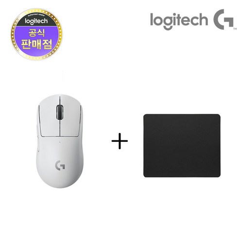 로지텍코리아 G PRO X SUPERLIGHT 지슈라 지프로, 화이트+마우스패드