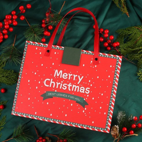 선물 상자 빈 상자 핸드백 크리스마스 이브 사과 선물 상자 선물 상자 포장 상자, 미디엄 사이즈 길이 28x 너비 22x 높이 9.5cm, 붉은 눈꽃【빈 상자】