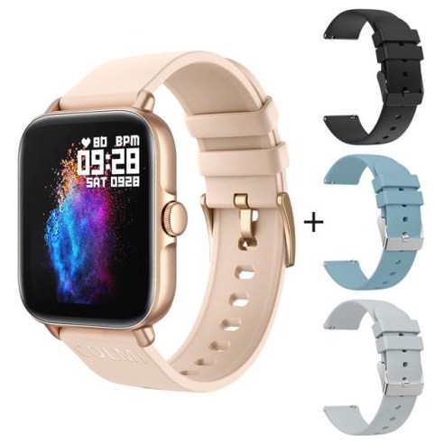 울트라 스마트워치 맥스 COLMI P28 플러스 블루투스 응답 스마트 워치 남자 IP67 방수 여성용 Smartwatch G, 11 Gold with 3 straps